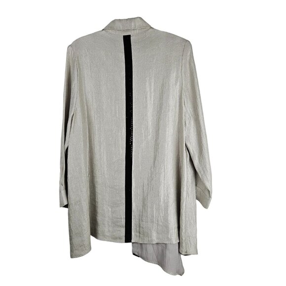 IC by Connie K Asymmetrical Shimmer Top Blouse Size XL Sequin Velvet 80s Style - Picture 8 of 10